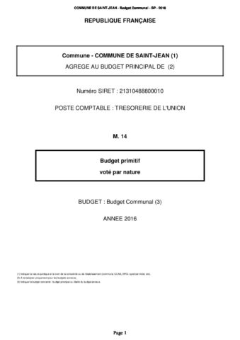 Rapport budget 2016