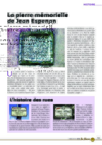 La pierre mémorielle de Jean Espenan