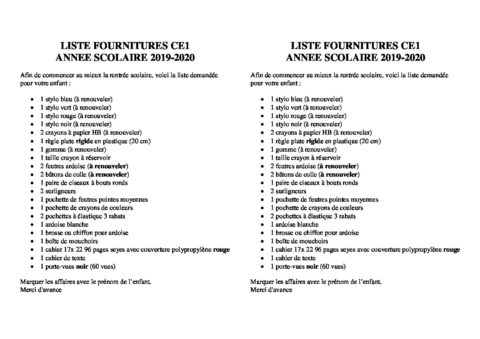 liste ce1