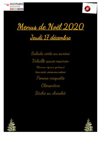 Menus de Noël 2020- Saint Jean