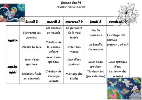 Planning aout
