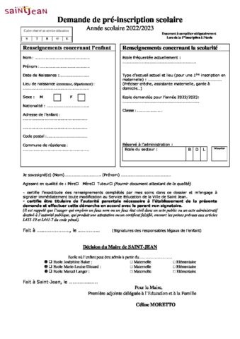 Fiche Inscription 2022-2023