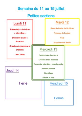 planning Juillet