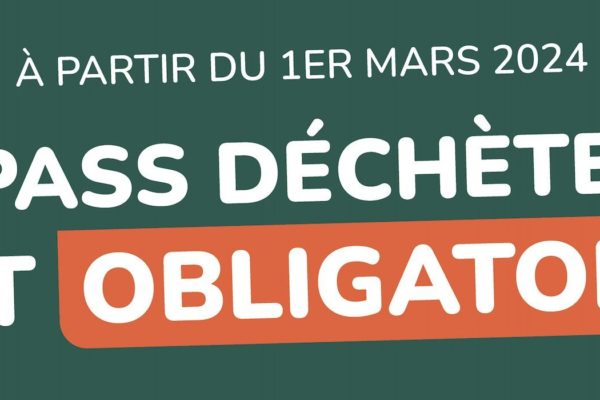 Pass déchèterie obligatoire au 1er mars 2024