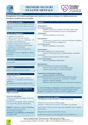 PSSM programme_formation