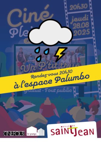 Ciné plein air déplacé à l’Espace Palumbo