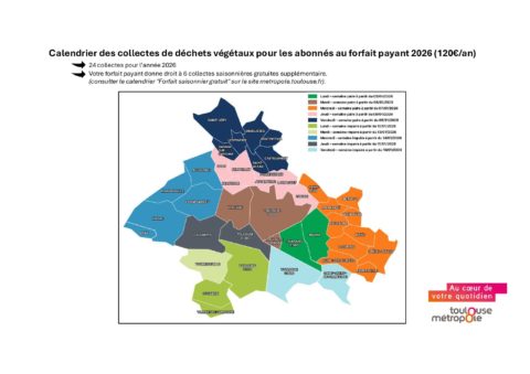 calendrier des collectes pour les abonnés (forfait payant)