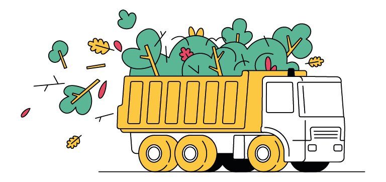 Collecte déchets végétaux benne statique